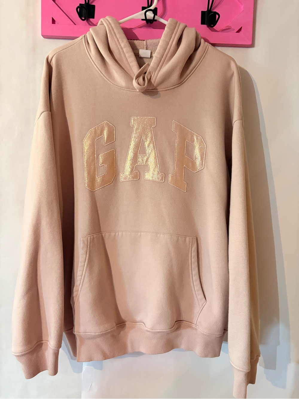 GAP Women's Hooded Sweatshirt - Blush Pink Logo